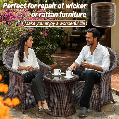 Biggun 459ft Wicker Repair Kit with Tangle-Free Reel, Premium New Materials - color: Graduated Dark Brown, size: 459ft