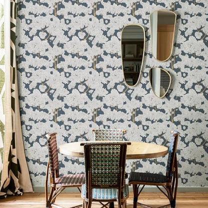 JiffDiff Tree Wallpaper Peel and Stick Jungle Wall Paper Forest Mural Stick on Wallpaper Modern Waterproof Self Adhesive Contact Paper (17.3" x 800" Blue) - color: Blue, size: 17.3" x 800"