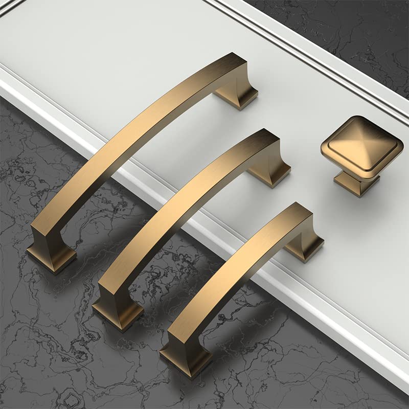 Asidrama 10 Pack 3.75 Inch(96mm) Champagne Bronze Kitchen Cabinet Handles, Cabinet Pulls Kitchen Cabinet Hardware for Cupboard Drawer Pulls - color: Champagne Bronze, size: 3.75" Hole Center, style: 10 Pack