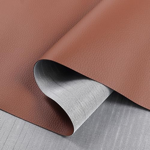 Faux Leather Sheets Soft Leather Fabric Upholstery Faux Leather Material 0.5mm Pleather Marine Vinyl Fabric for Sofa,Car Seat,Furniture Sew,Cover,DIY Project (1yard, Brown) - color: Brown, size: 36inchx54inch,1yard