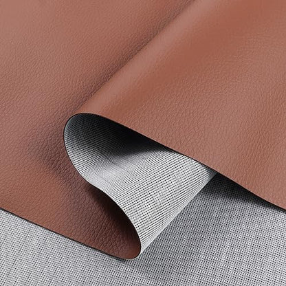Faux Leather Sheets Soft Leather Fabric Upholstery Faux Leather Material 0.5mm Pleather Marine Vinyl Fabric for Sofa,Car Seat,Furniture Sew,Cover,DIY Project (3yard, Brown) - color: Brown, size: 108inchx54inch,3yard