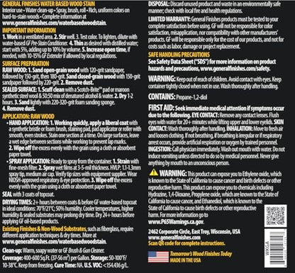 General Finishes Water Based Wood Stain, 1 Gallon, Black Cherry - color: Black Cherry, size: 1 Gallon