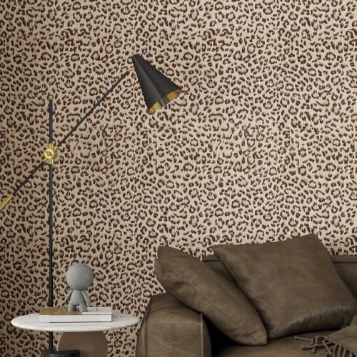 Leopard Print Wallpaper,Cheetah Peel and Stick Contact Paper 17"X120" - color: Leopard Print, size: 17" x 120"