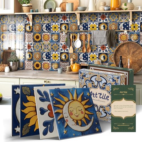 6X6 in Tile Decals Stick on Backsplash for Kitchen Wall,12Pcs - color: Muti Cute, size: 6X6IN*12PCS