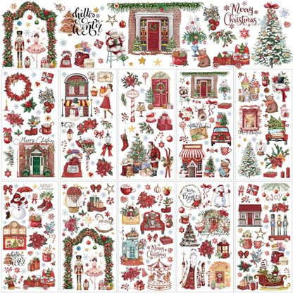 Lincia 10 Sheets Christmas Rub on Transfers for Crafts, Casual - style: Casual