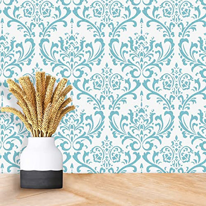 GSS Designs Damask Wall Stencil for Painting 16x24Inch Wall Stencil DIY Home Decor Stencils Paint Stencil for Walls Furniture Floors Fabric Crafts - style: Damask 16''x24''
