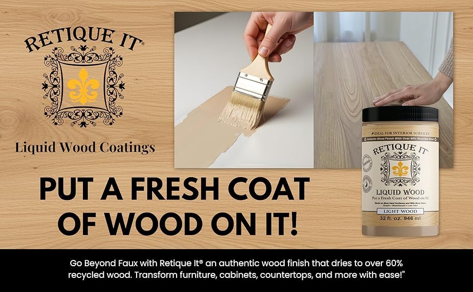 Retique It Liquid Wood - Real Wood Coating (16oz / Dark)
