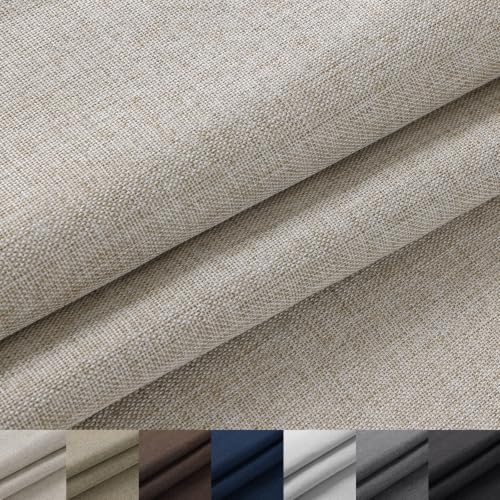Faux Linen Fabric 58" Wide 1mm Thick Upholstery Fabric 10 Yards 58x360 Inch - color: Beige, size: 10 Yards