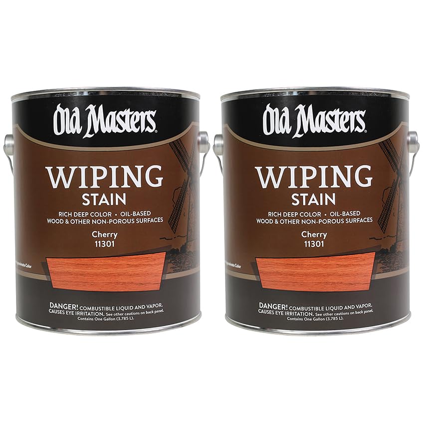 2 Pack of 1 gal Old Masters 11301 Cherry Old Masters Oil-Based Wiping Stain - color: Cherry, size: 1 Gallon