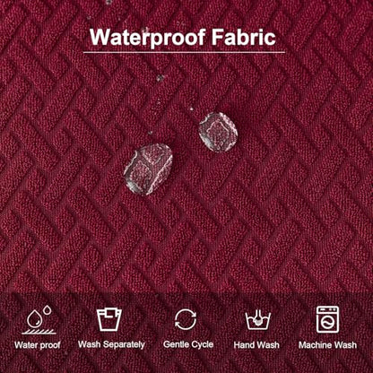 Genina Waterproof Seat Covers for Dining Room Chair Cover Set of 4 - color: Wine Red, size: 15-19in Waterproof
