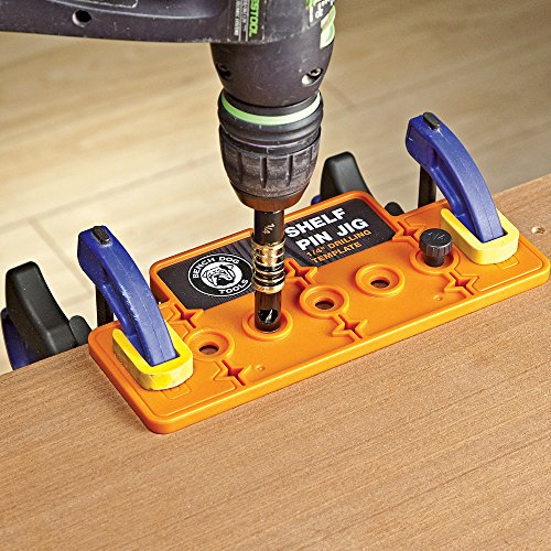 Bench Dog Shelf Pin Jig - Compact, Portable & Sturdy Straight Pins Jigs - Cabinet Shelf Pin Hole Jig for Getting Level & Wobble-Free Shelves - Woodworking Jigs for Pre-Built or Site-Built Cabinets
