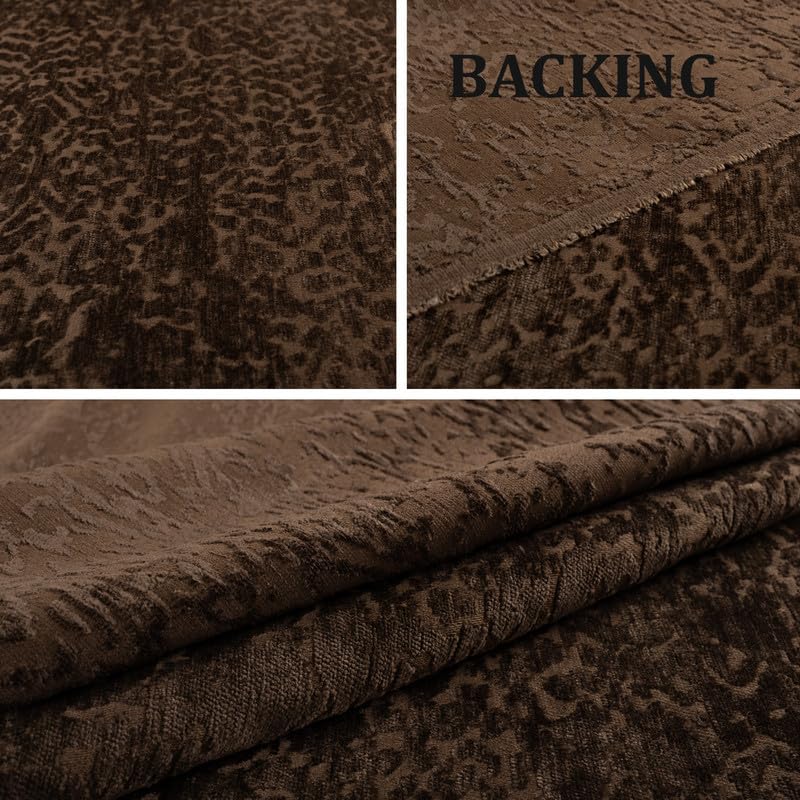 Foamma Francesca Chenille Jacquard Ikat Pattern Upholstery Fabric by The Yard - 55" Wide Soft Fabric Ideal for Accent Chairs, Throw Pillows, and Statement Upholstery - Espresso, 5 Yards - color: Espresso, size: 5 Yards
