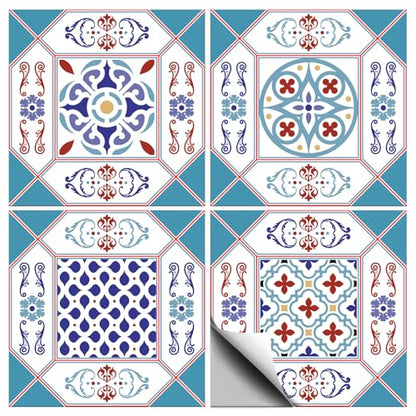 36 Pcs 4 Style Victorian Style Wall Tile Stickers, 4x4 Inch - color: Victorian Style