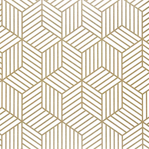 WENMER 17.71 Inch x 708 Inch Geometric Hexagon Peel and Stick Wallpaper - Removable Self Adhesive Vinyl Film Roll for Home Use - color: Geometric Hexagon, size: 17.7" x 708"