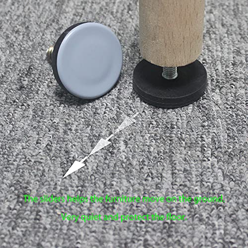Furniture Leveler PTFE(Teflon) Bottom(50mm Large Base),Thread Shank(3/8-16) Adjust Pads,Table/Chair/Cabinet/Sofa Medium Adjustable Legs Leveling,Nuts Installation and Floor Protection(8 Pack) - size: 50mm Base 3/8-16 x 2", 8 Pack