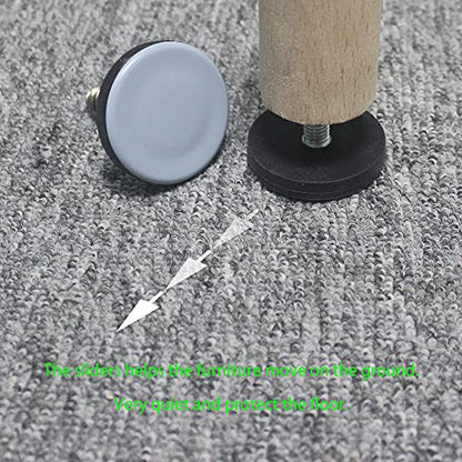 Furniture Leveler PTFE(Teflon) Bottom(50mm Large Base),Thread Shank(3/8-16) Adjust Pads,Table/Chair/Cabinet/Sofa Medium Adjustable Legs Leveling,Nuts Installation and Floor Protection(8 Pack) - size: 50mm Base 3/8-16 x 2", 8 Pack