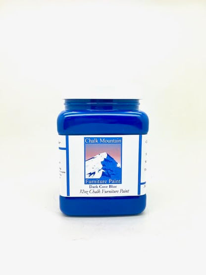 Chalk Style All-in-One Paint: Eco-friendly, matte finish for furniture, home decor, cabinets, and crafts. Low voc and odor. 32oz #10 Dark Cove Blue