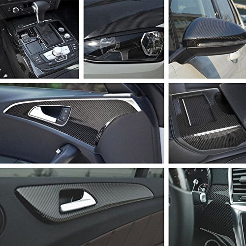 LZLRUN 5D Gloss Black Carbon Fiber Car Vinyl Wrap Film Roll 1ft x 5ft - color: 5D Gloss Carbon Fiber, size: 1ft x 5ft