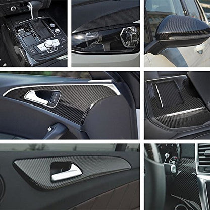 LZLRUN 5D Gloss Black Carbon Fiber Car Vinyl Wrap Film Roll 1ft x 5ft - color: 5D Gloss Carbon Fiber, size: 1ft x 5ft