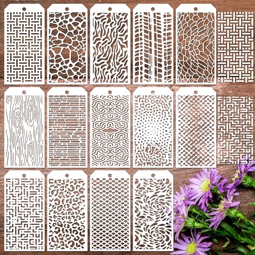 14 Pieces for Crafts Stencils Texture Stencils for Painting - size: Mix Stencils