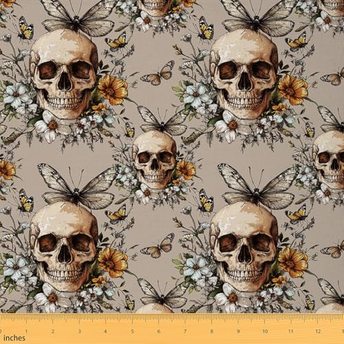 Feelyou Sugar Skull Fabric By The Yard Decorative - color: Multi 15, size: 1 Yard