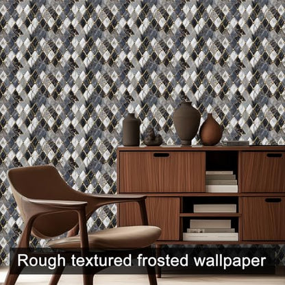 HOMETITUTE Marble Geometric Peel Stick Wallpaper 118.1x17.7 Inch Vinyl - color: Marble