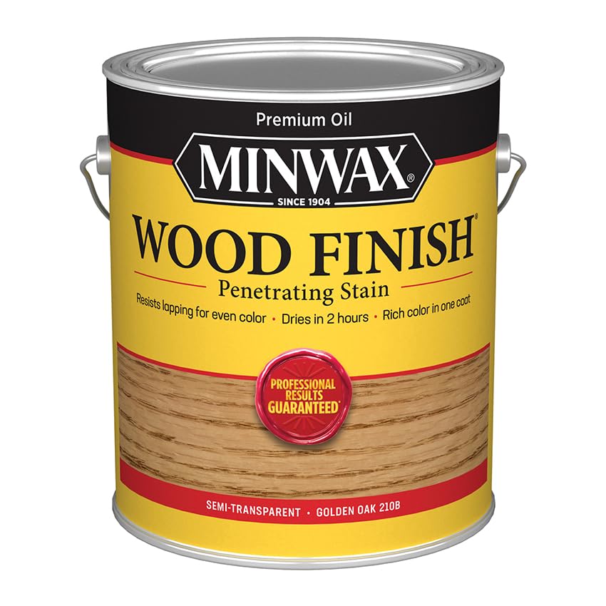 Minwax 71001 Golden Oak Wood Finish Penetrating Oil-Based Wood Stain, 1 Gal, 2-Pack