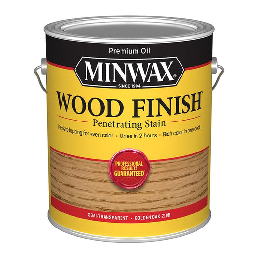 Minwax 71001 Golden Oak Wood Finish Penetrating Oil-Based Wood Stain, 1 Gal, 2-Pack