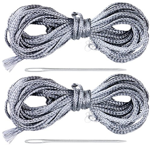 BELINOUS 2 Set Heavy Dudty Thread and Hand Needles (Gray) - color: Gray
