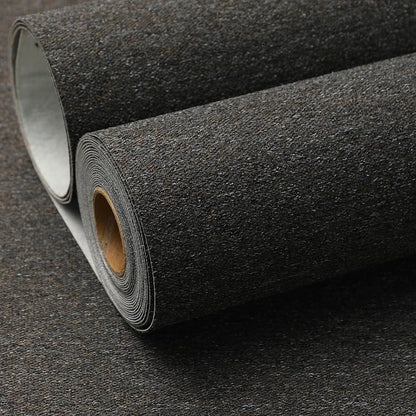 SHUFA Black Brown Cotton-Like Textured Grasscloth Wallpaper Matte Thick Real Woven Fabric Peel and Stick Contact Paper Removable Self Adhesive Washable (16.5"x130") A4m - color: Black/Brown, size: 16.5"x130"