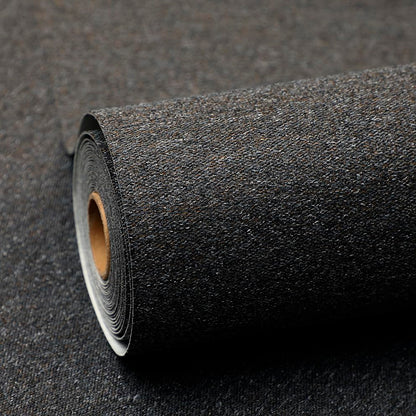 SHUFA Black Brown Cotton-Like Textured Grasscloth Wallpaper Matte Thick Real Woven Fabric Peel and Stick Contact Paper Removable Self Adhesive Washable (16.5"x236.2") A4 - color: Black/Brown, size: 16.5" x 236.2"