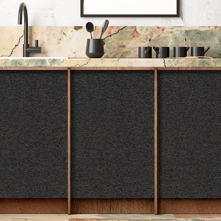 SHUFA Black Brown Cotton-Like Textured Grasscloth Wallpaper Matte Thick Real Woven Fabric Peel and Stick Contact Paper Removable Self Adhesive Washable (16.5"x130") A4m - color: Black/Brown, size: 16.5"x130"