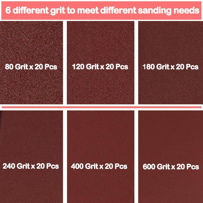 120Pcs Micro Detail Sander Paper Kit 3.5x1.2 Inch Hook and Loop Sandpaper Strips 80 120 180 240 400 600 Grit, Micro Finishing Sander Paper for DIY Crafts Wood Tight Narrow Spaces Polishing - style: 120Pcs