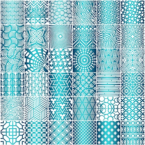 Tinlade 36 Pack Geometric Stencils Set for Painting, 6 x 6 Inches - size: 6 x 6 Inches