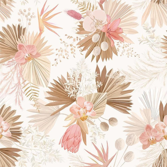 MuralPeel Modern Boho Pink Gold Floral Peel and Stick Wallpaper Self Adhesive Removable Easy Peel Off Stick on Wall Paper for Bedroom Cabinet Renter - color: Gold Pink, size: 17.7" x 118.1"