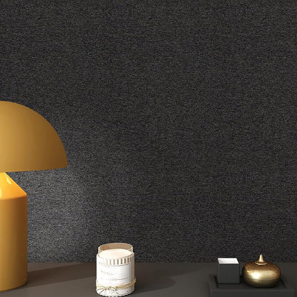 SHUFA Black Brown Cotton-Like Textured Grasscloth Wallpaper Matte Thick Real Woven Fabric Peel and Stick Contact Paper Removable Self Adhesive Washable (16.5"x236.2") A4 - color: Black/Brown, size: 16.5" x 236.2"