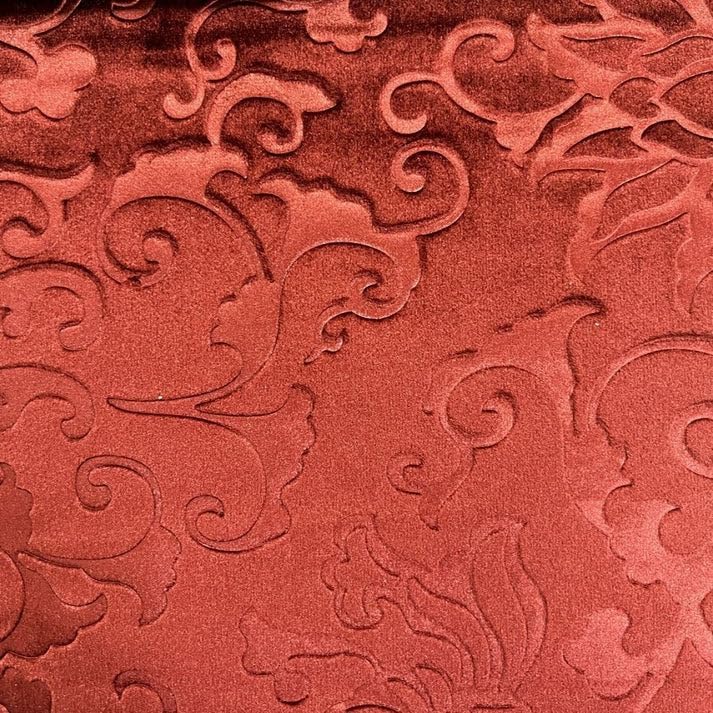 Vails Burgundy Brocade Velvet Fabric, Ideal Embossed Material for Upholstery Coaches and Chairs, Drapery, Pillows, Slipcovers, Tablecloths, Sewing, DIY, Etc - Sample 3x3 Inch - color: Burgundy, size: Sample - Vails