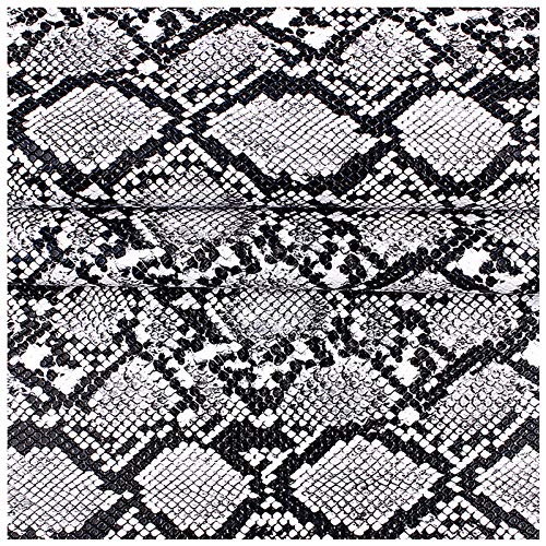 3D Anaconda Snake Skin Vinyl Faux Leather Upholstery Fabric By Meter, Embossed PU Fabric Leather Sheets for Earrings DIY Crafts Chairs Seats Sofa 54''x39'' 138x100cm(Color:White) - color: White
