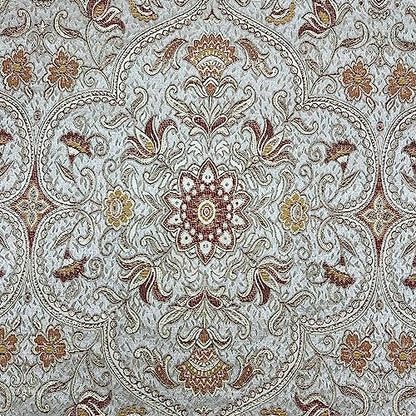 Moroccan Ornate Design Luxurious Classic Jacquard Fabric for Upholstery, Window Treatments, Craft Projects - Width 54 inches - Fabric by The Yard (Silver Rust) - color: Silver Rust