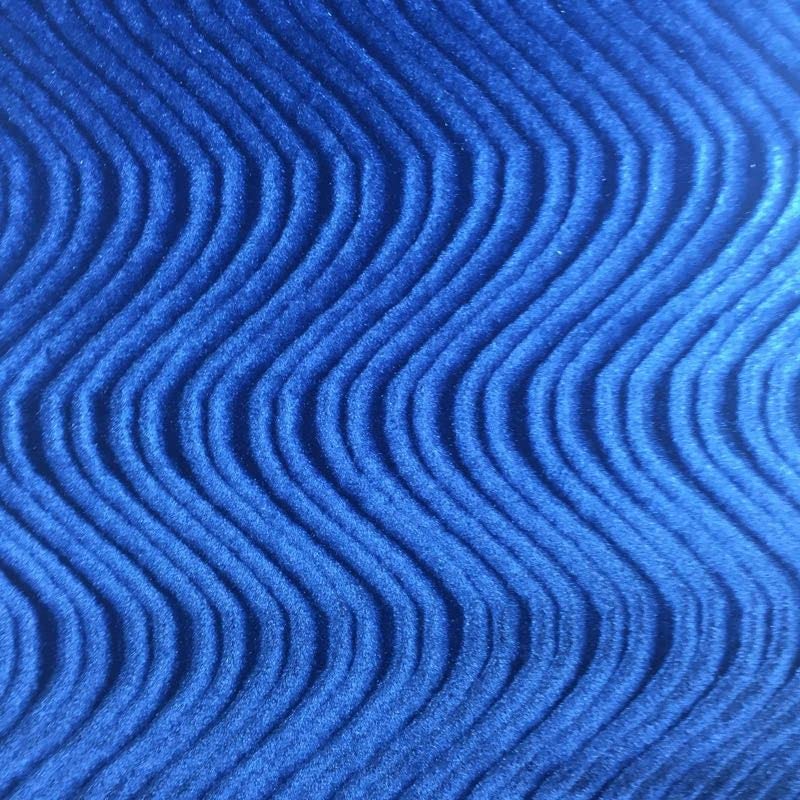 Fashion Fabrics LLC Swirl Velvet Flocking Upholstery Drapery Fabric - Sold By The Yard - 58"/ 60"- Royal Blue - color: Royal Blue