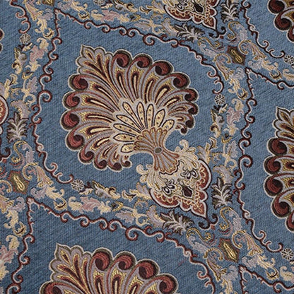 TinaKim Thick Chenille Damask Fabric, for Chair Couch Pillow Tablecloth Material DIY Repair (Blue Peacock, 1 Yard) - color: Blue Peacock, size: Cut by the yard