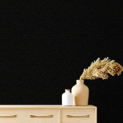 SHUFA Gold Black Cotton-Like Textured Grasscloth Wallpaper Matte Thick Real Woven Fabric Peel and Stick Contact Paper Removable Self Adhesive Washable (16.5"x78.7") A11s - color: Glod Black, size: 16.5"x78.7"