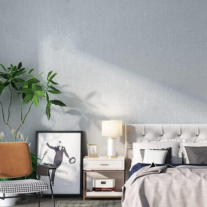 Gray Grasscloth Peel and Stick Wallpaper Self Adhesive 17.8"x118"