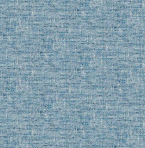 NuWallpaper NU2918 Navy Poplin Texture Peel & Stick Wallpaper, Blue - color: Navy