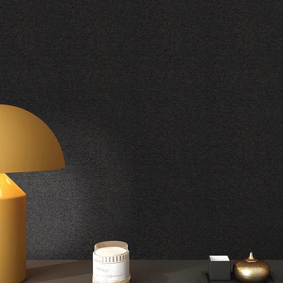 SHUFA Black Brown Cotton-Like Textured Grasscloth Wallpaper Matte Thick Real Woven Fabric Peel and Stick Contact Paper Removable Self Adhesive Washable (16.5"x78.7") A4s - color: Black/Brown, size: 16.5"x78.7"