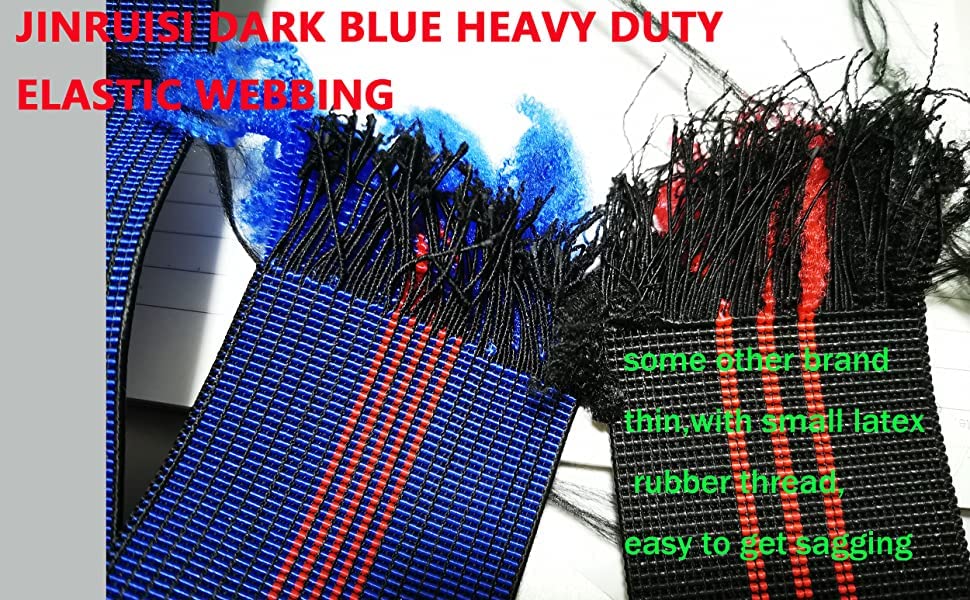 Thick and Heavy Duty Strong Elasticity Elastic Webbing,Dark Blue and Red,2.76" Wide,20' Long,Upholstery DIY,Sofa,Chair,Couch Sitting Belt Replacement,Upholstery Modification Elasbelt (20)