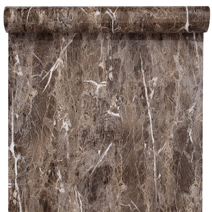 Burgeliy Peel and Stick Waterproof Wallpaper24×356in Vinyl Wrap Protector Auto Modification Tint Film Dark Brown Marble Shiny Granite for Kitchen Countertops Table Desk Furniture Self Adhesive Film - size: 24"W x 356"L