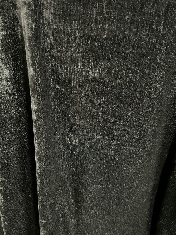 Black Chenille Soft Velvet Fabric, 118 Inch. in Width, Ideal Material for Upholstery Coaches and Chairs, Drapery, Pillows, Slipcovers, Tablecloths, Sewing, Arts & Crafts Etc - Sample/Swatch - color: Black, size: Sample 3x3 Inch