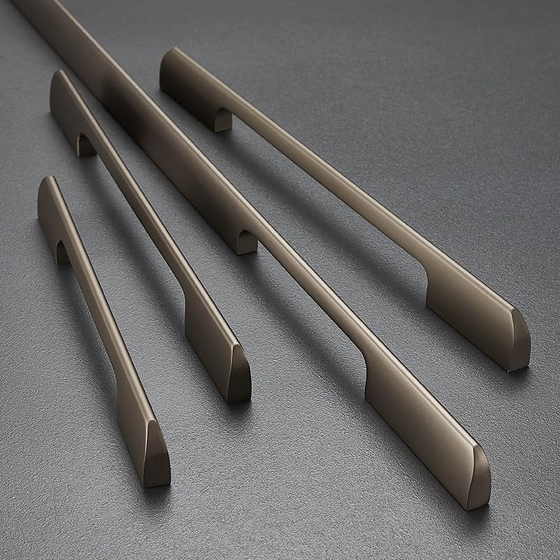 5 Pack Champagne Cabinet Handles, Long Kitchen Cabinet Pulls, Easy to Install for Cabinets, Dresser Drawers and Wardrobes (4.57 inch) - size: 4.57 inch