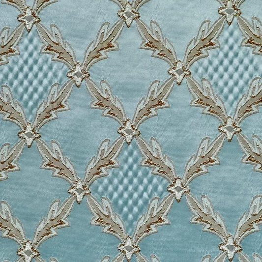 54'' Renaissance Jacquard Drapery Upholstery Damask Stripe Diamond Fabric | Sold by The Yard (Diamond Azure), Renaissance001 - color: Diamond Azure
